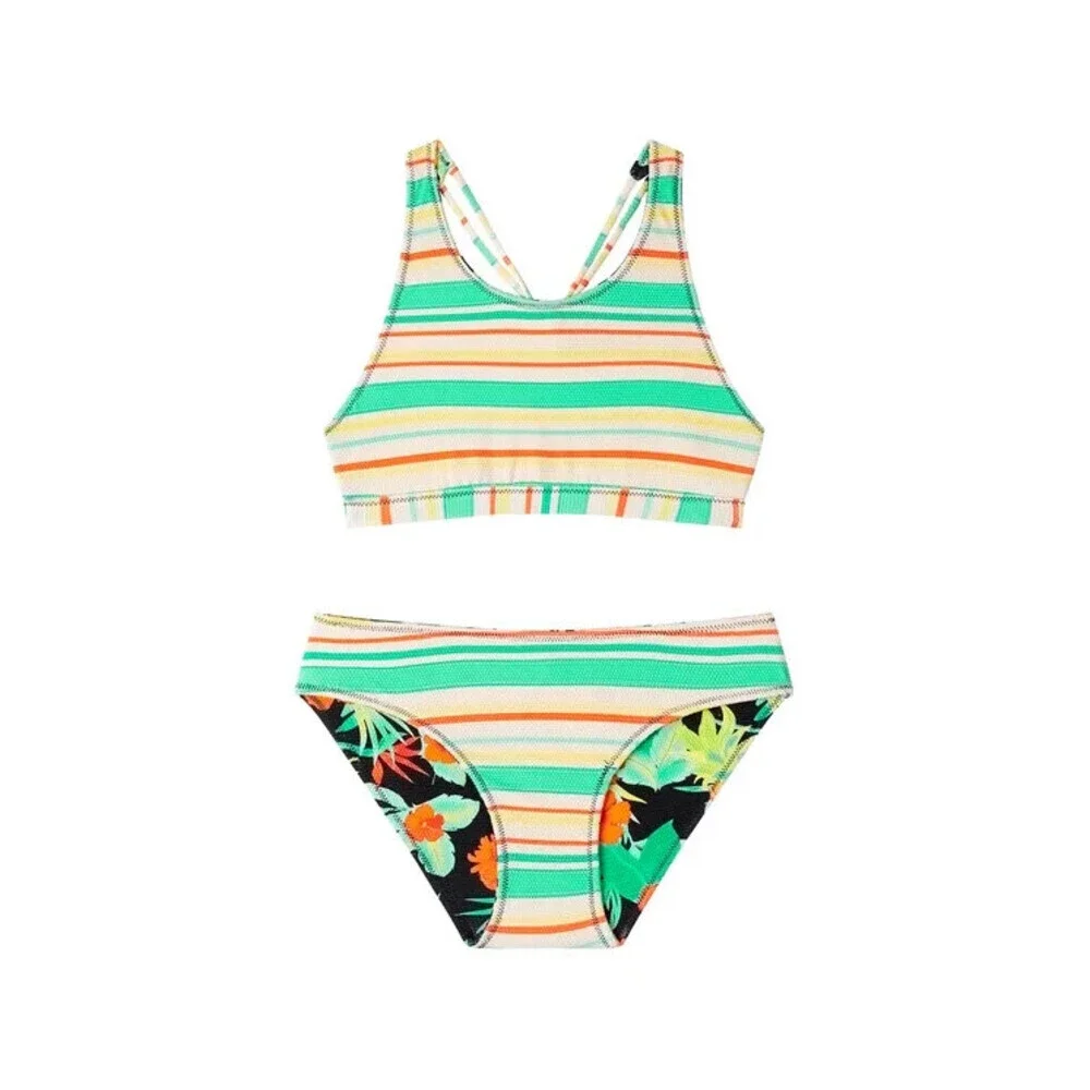 Seafolly KIds Crop Tank Bikini Set Girls 14 Tropical Nights Swimwear ERK765